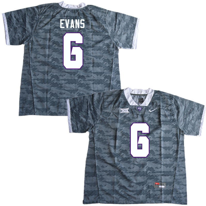 Men #6 Zach Evans TCU Horned Frogs College Football Jerseys Sale-Gray - Click Image to Close